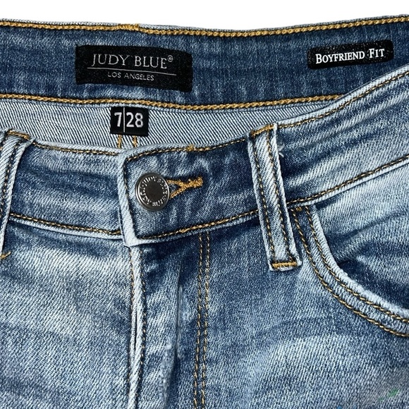 {EUC Judy Blue Christine Rainbow Paint Splatter Boyfriend Distressed Jeans 7/28} - Picture 10 of 16